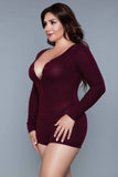 1882 Nala Romper Burgundy - 1882-BURG-XL - Love it Curvy