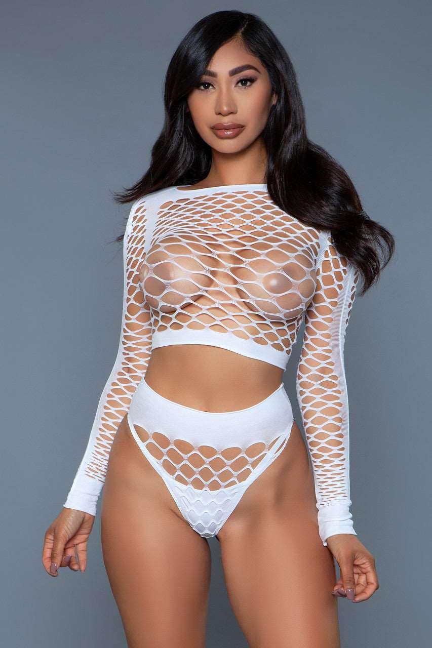 2155 Play With Me Bodystocking White - 2155-WH-Q - Love it Curvy