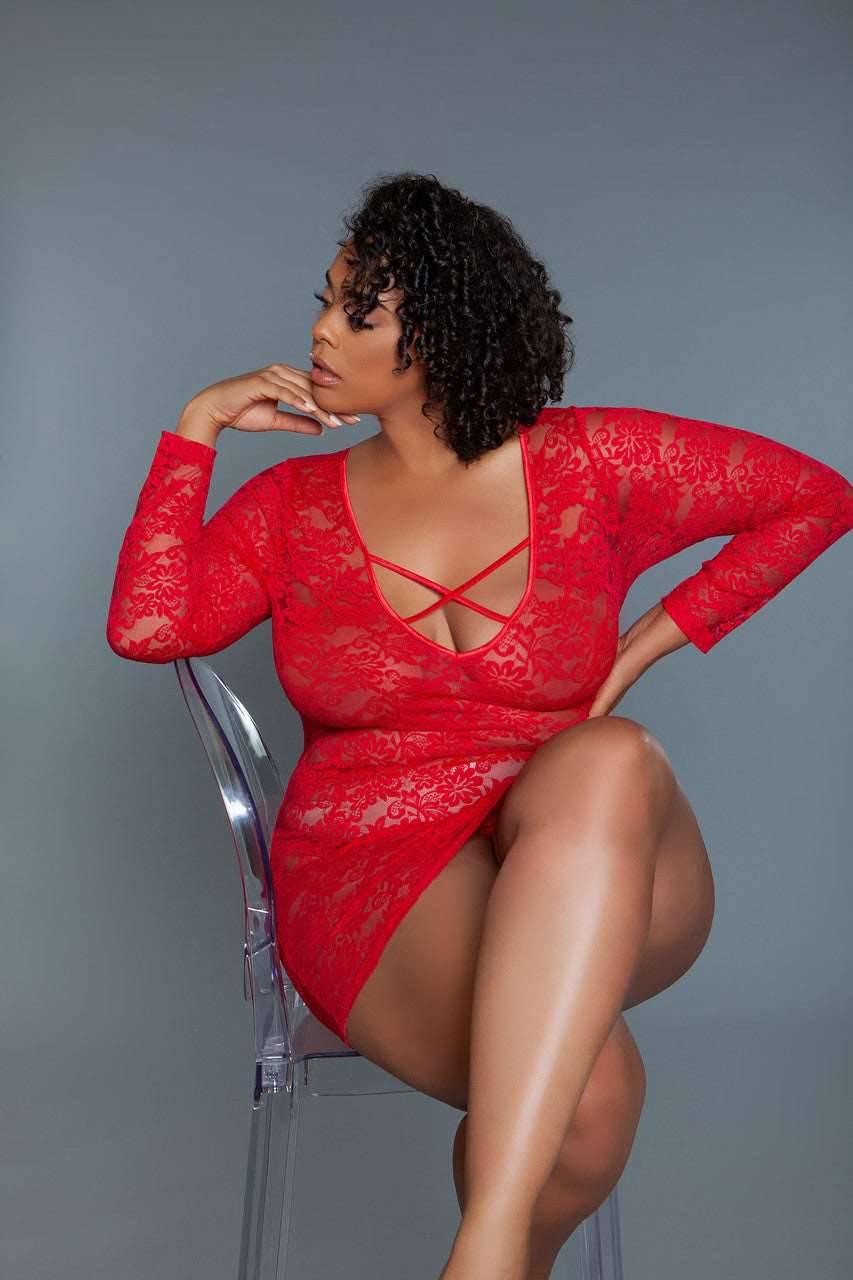 2247P Lynn Chemise Red - 2247P-RD-1X - Love it Curvy