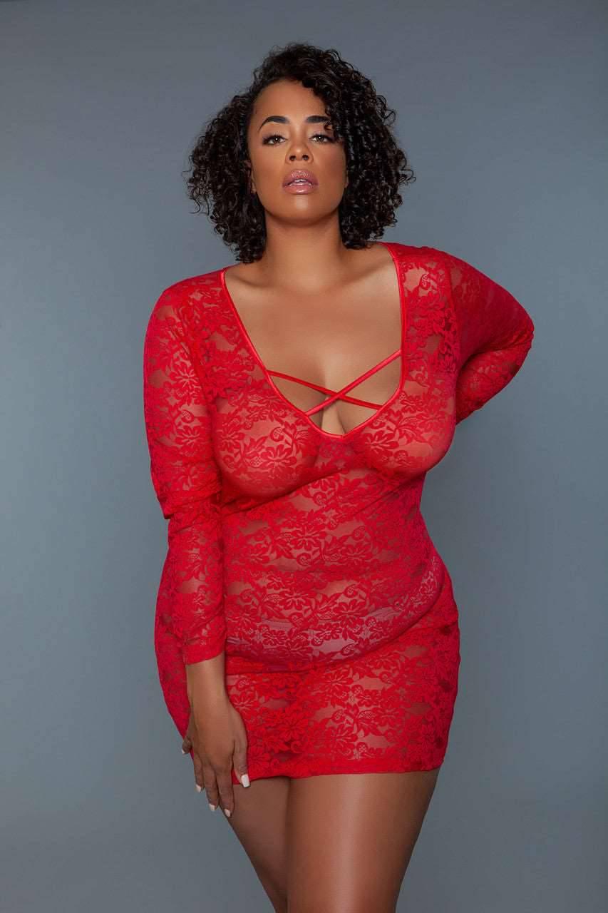 2247P Lynn Chemise Red - 2247P-RD-1X - Love it Curvy