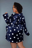 2259 Kaylee Robe Navy White - Love it Curvy