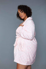 2259 Kaylee Robe Pink White - Love it Curvy