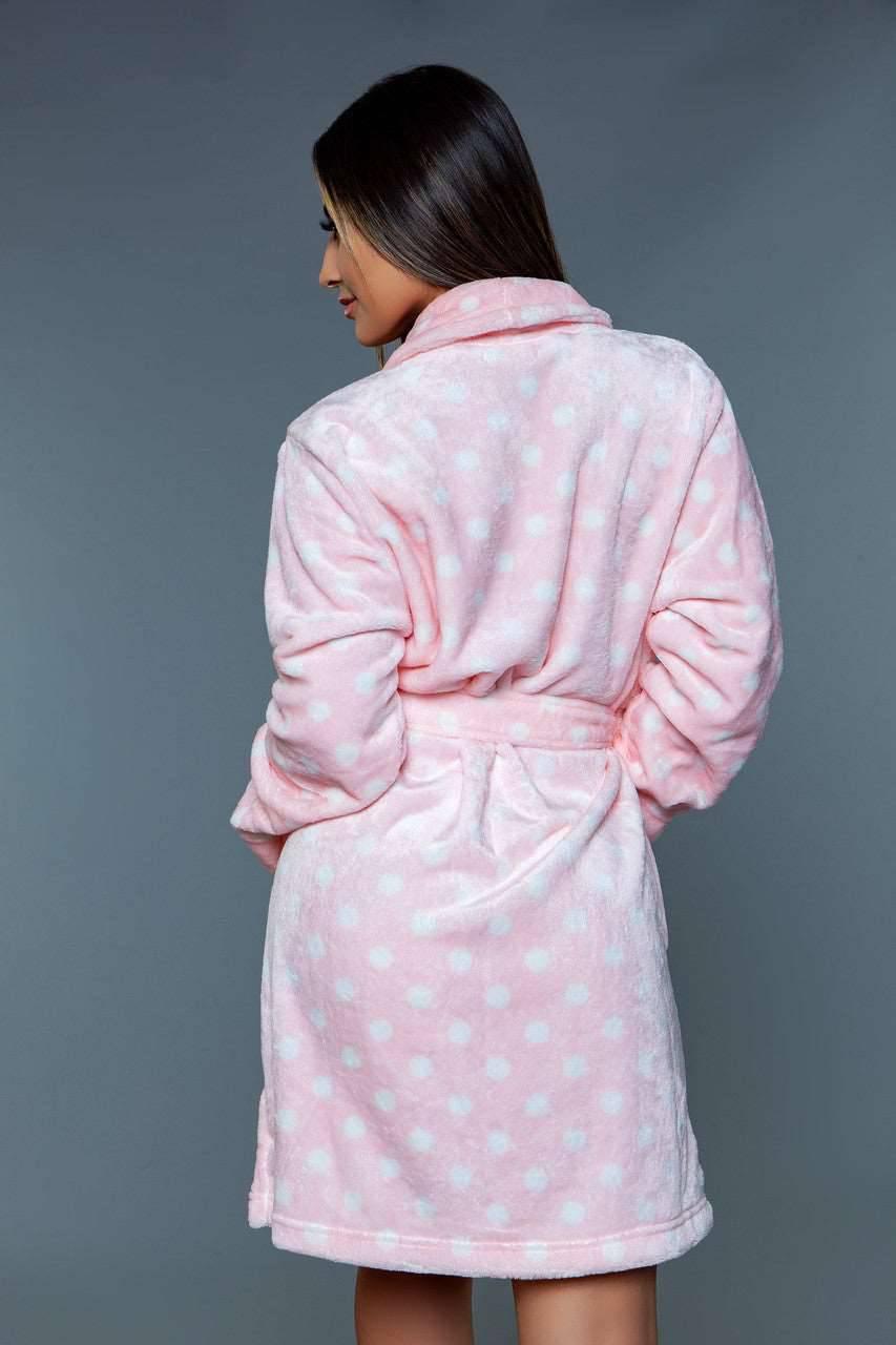 2259 Kaylee Robe Pink White - Love it Curvy