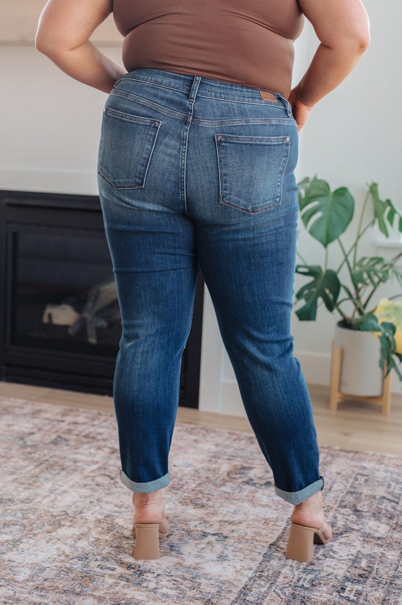 Amber Mid Rise Cuffed Slim Fit Jeans - Love it Curvy