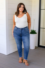 Amy High Rise Control Top Side Slit Skinny Jeans - Love it Curvy