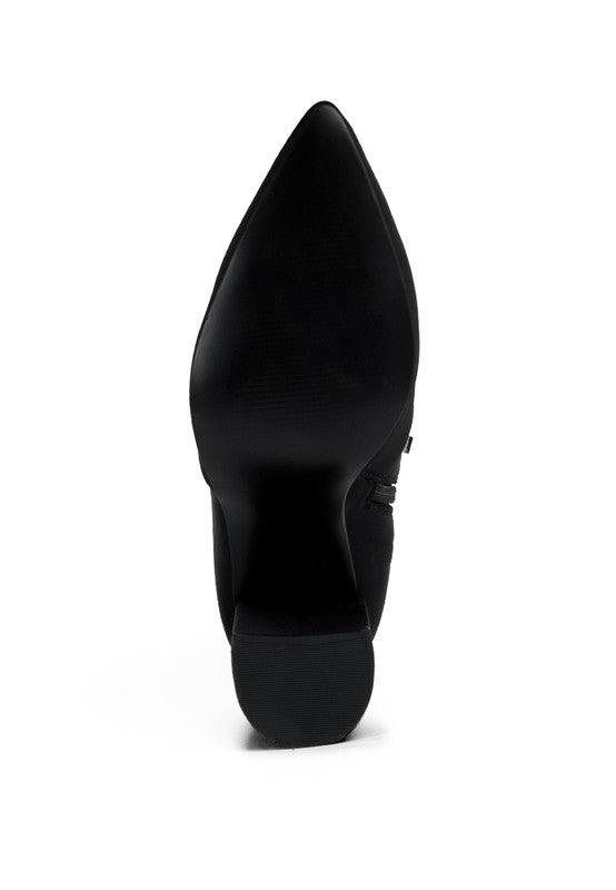 Ankle Lycra Block Heeled Boots - Love it Curvy