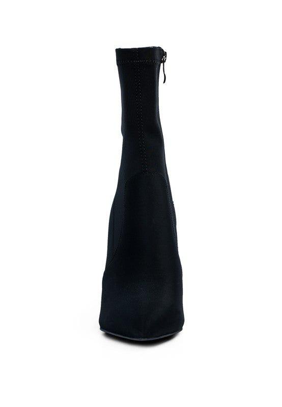 Ankle Lycra Block Heeled Boots - Love it Curvy