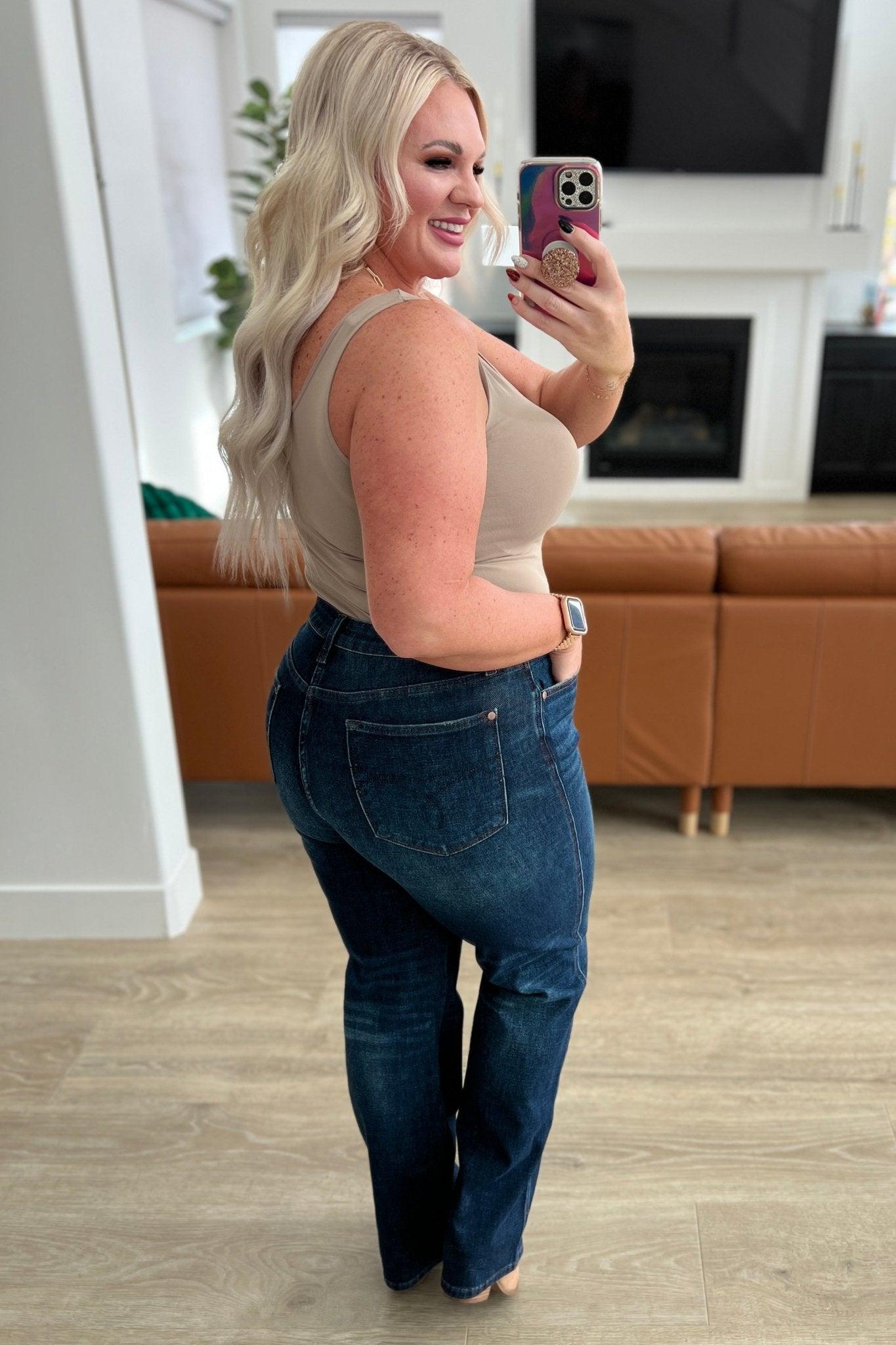 Arlo High Rise Button-Fly Straight Jeans - Love it Curvy