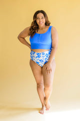 Bermuda Button Up Swim Top and Floral Swim Bottoms - Love it Curvy