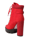 Birch Diamante Set Block Heeled Ankle Boot - Love it Curvy