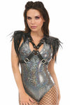 Black Vegan Leather Body Harness w/Shoulder Fringe - Love it Curvy