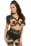 Black/Gold Fringe Shoulder Harness - HAR-269-Regular - Love it Curvy