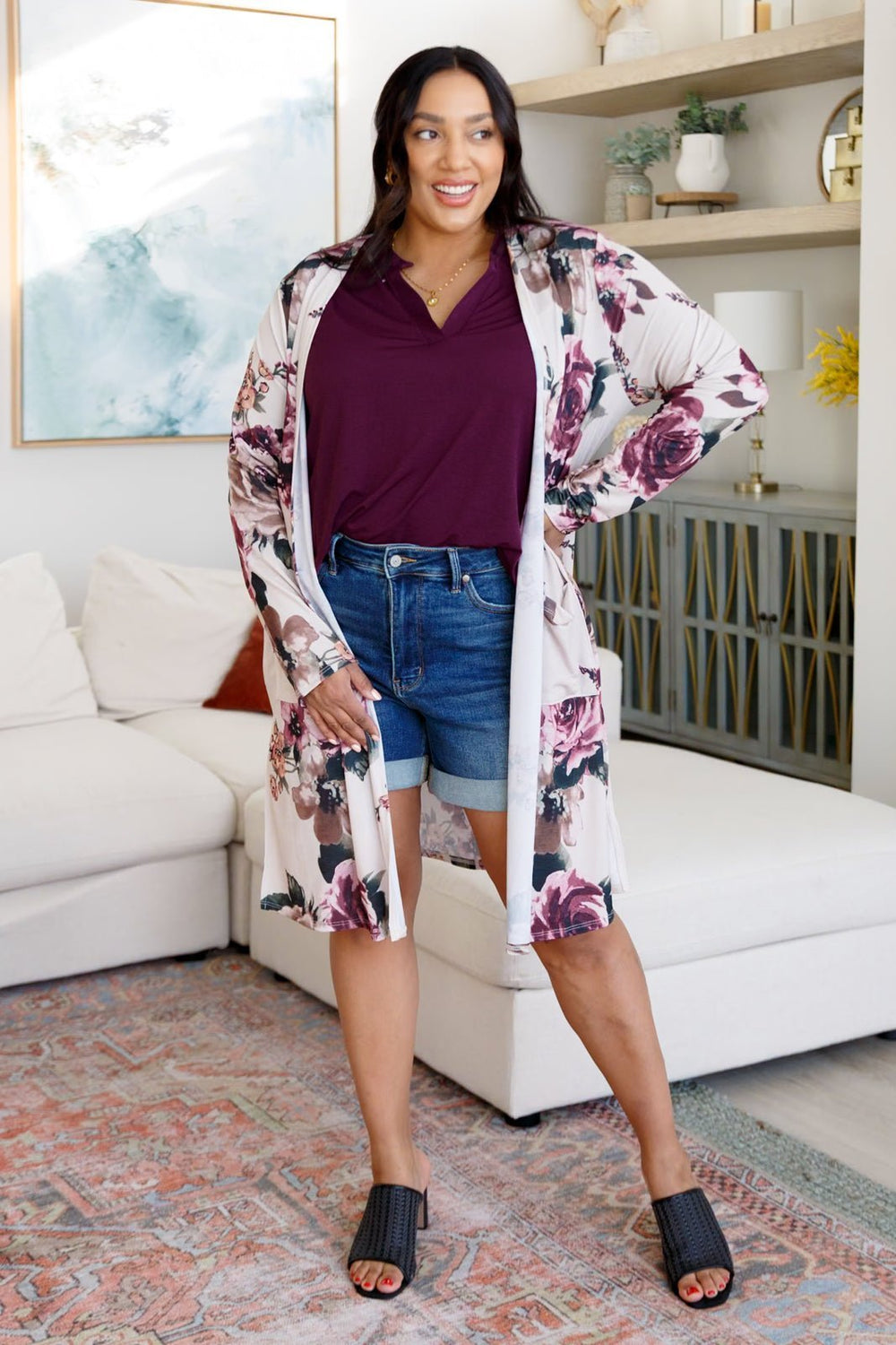 Blooming With Happiness Cardigan - AS7777-01 - Love it Curvy