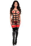 BOXED Black Stretchy Cage Dress Body Harness w/Silver Hardware - HAR-676-Regular - Love it Curvy