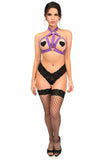 BOXED Dark Purple Stretchy Body Harness w/Gold Hardware - HAR-605-Regular - Love it Curvy