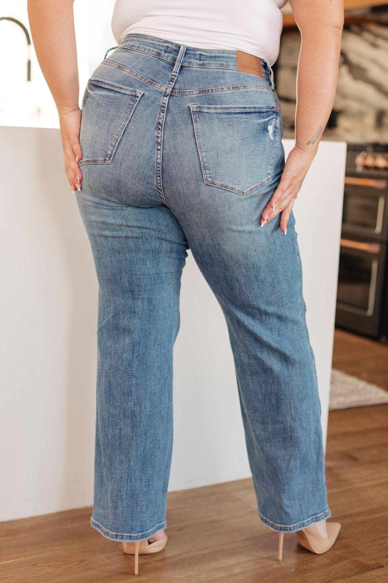 Bree High Rise Control Top Distressed Straight Jeans - Love it Curvy