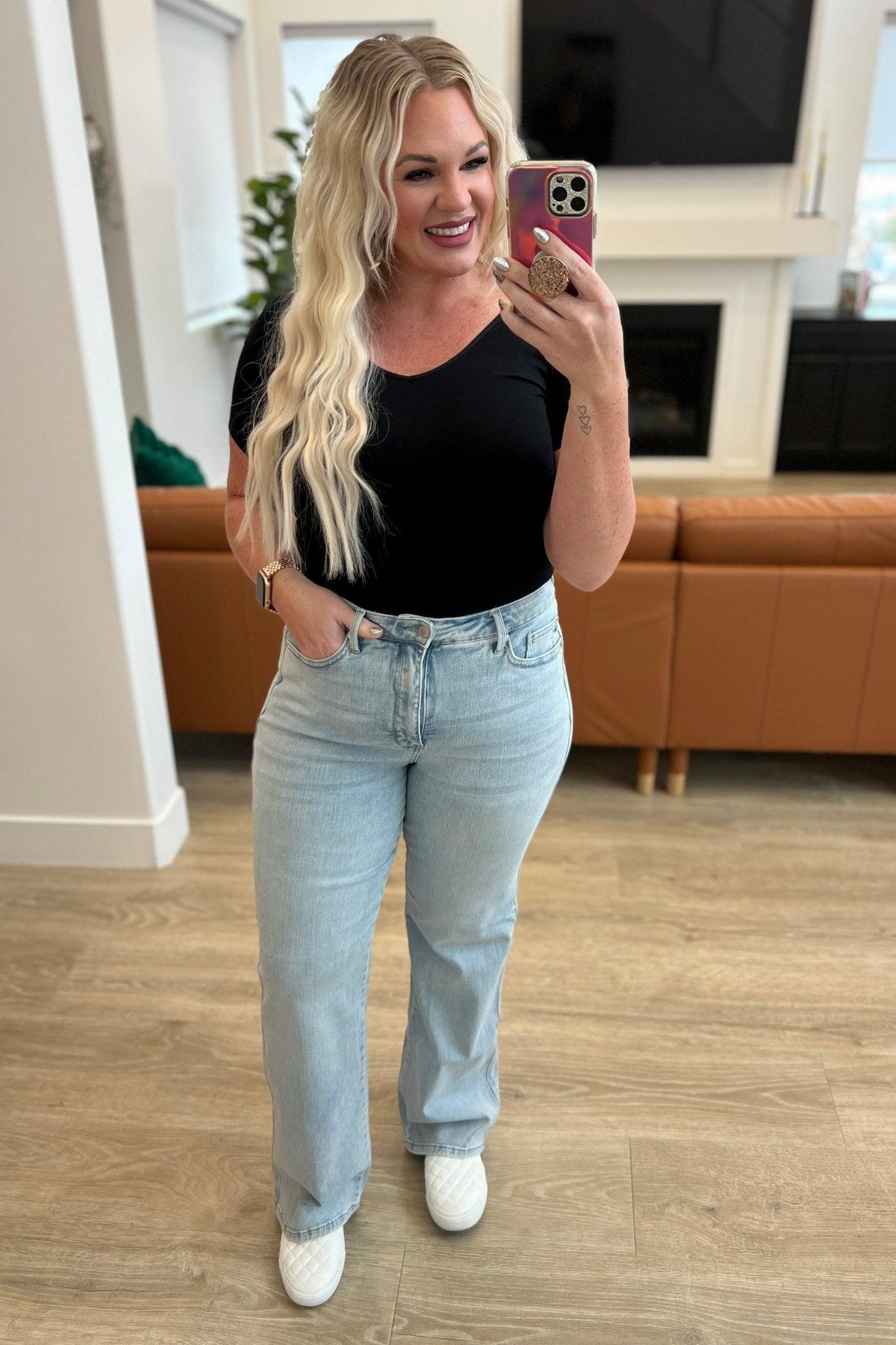 Brooke High Rise Control Top Vintage Wash Straight Jeans - Love it Curvy