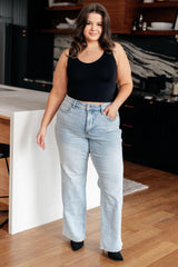 Brooke High Rise Control Top Vintage Wash Straight Jeans - Love it Curvy