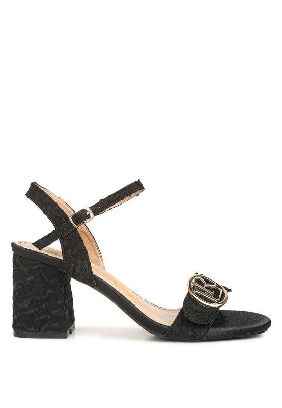 Chaplet Block Heel Pin Buckle Sandals - Love it Curvy