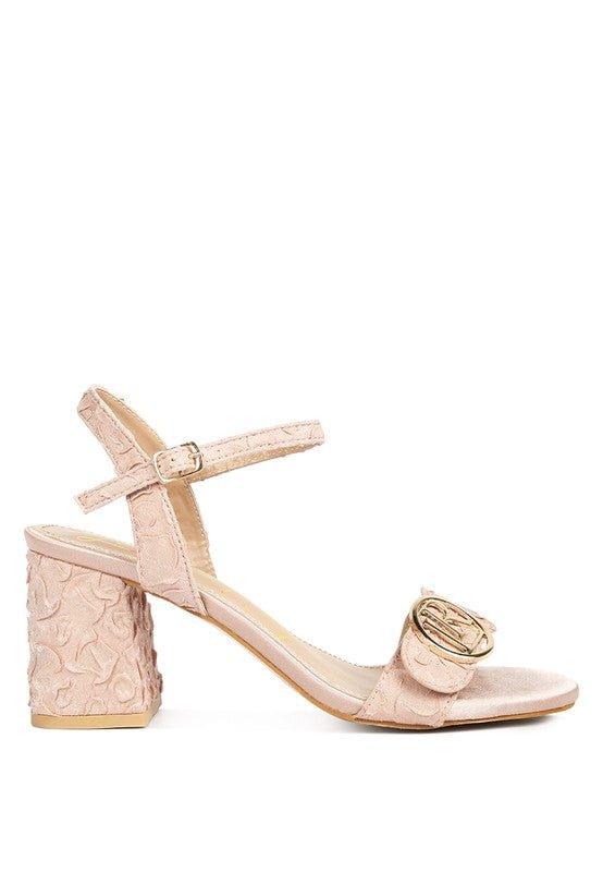 Chaplet Block Heel Pin Buckle Sandals - Love it Curvy