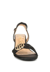 Chaplet Block Heel Pin Buckle Sandals - Love it Curvy