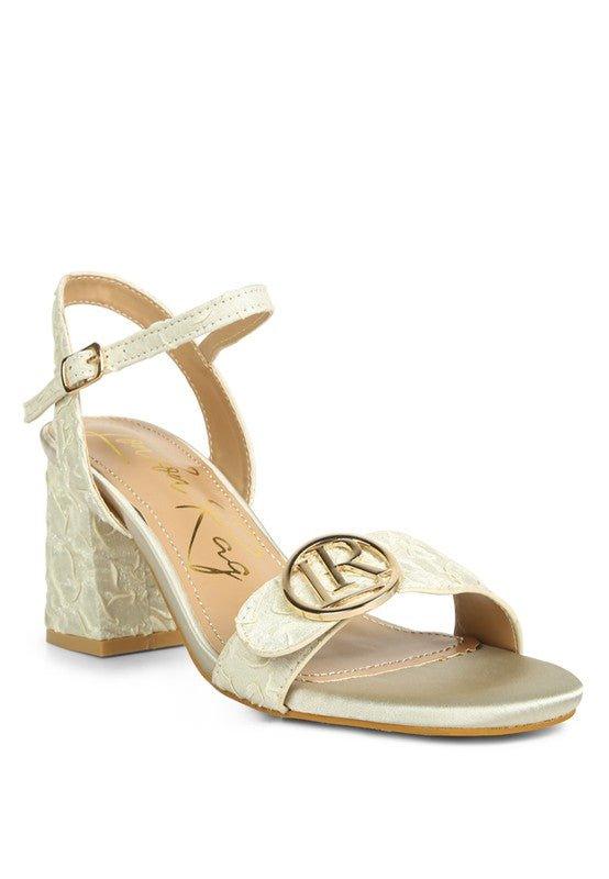 Chaplet Block Heel Pin Buckle Sandals - Love it Curvy