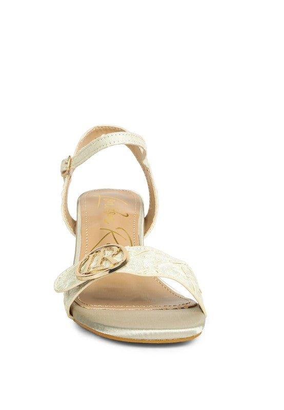 Chaplet Block Heel Pin Buckle Sandals - Love it Curvy