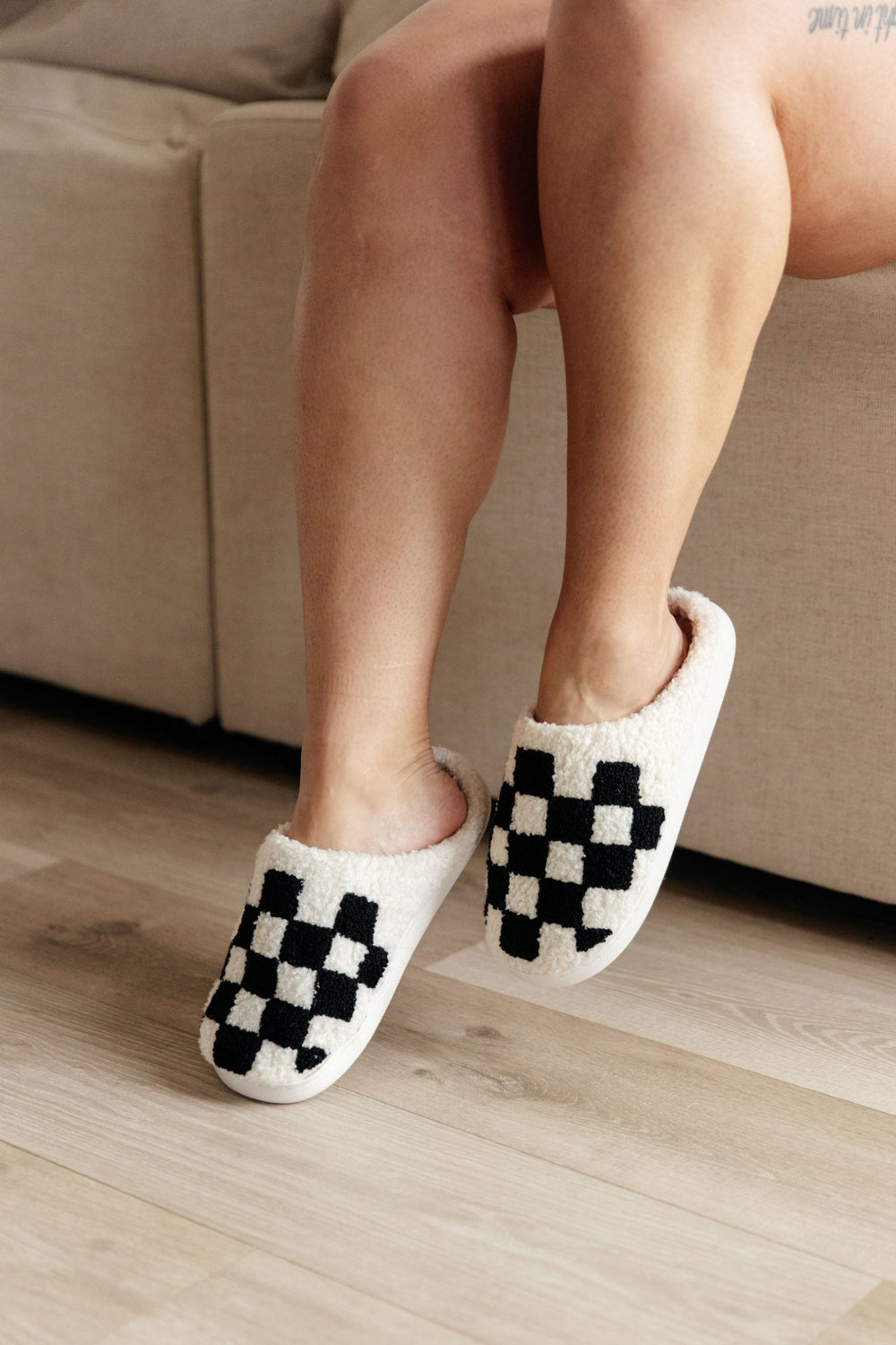 Checked Out Slippers in Black - AS6823-01 - Love it Curvy