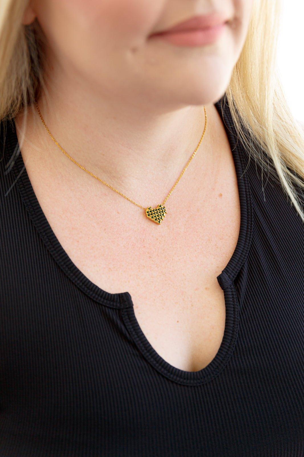 Checkered Heart Necklace - Love it Curvy