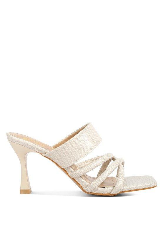 CHIRI Criss Cross Strap Spool Heel Sandsals - 2000001563988 - Love it Curvy