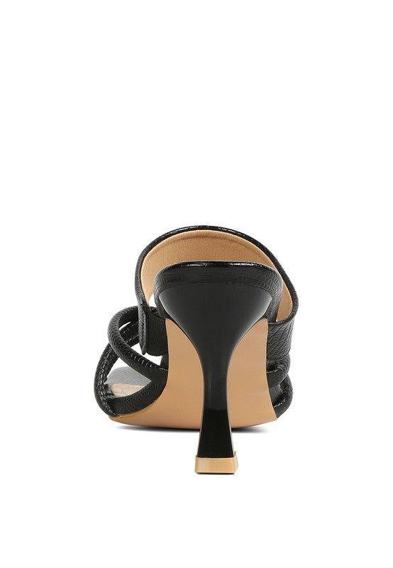 CHIRI Criss Cross Strap Spool Heel Sandsals - 2000001563988 - Love it Curvy