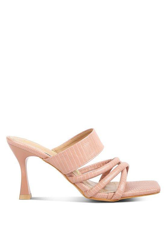 CHIRI Criss Cross Strap Spool Heel Sandsals - 2000001564000 - Love it Curvy