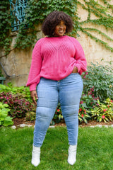 Claim The Stage Knit Sweater In Hot Pink - AS4492-1 - Love it Curvy