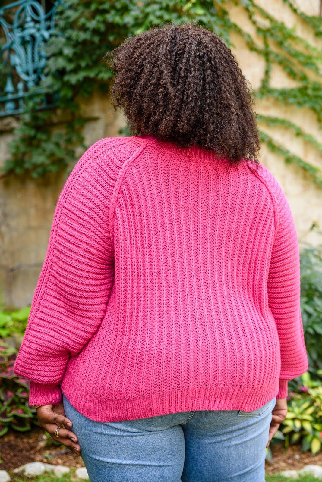 Claim The Stage Knit Sweater In Hot Pink - AS4492-1 - Love it Curvy