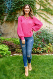 Claim The Stage Knit Sweater In Hot Pink - AS4492-1 - Love it Curvy