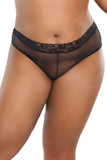 Dot Mesh Booty Short (23135) - 23135-BLK-OSXL - Love it Curvy