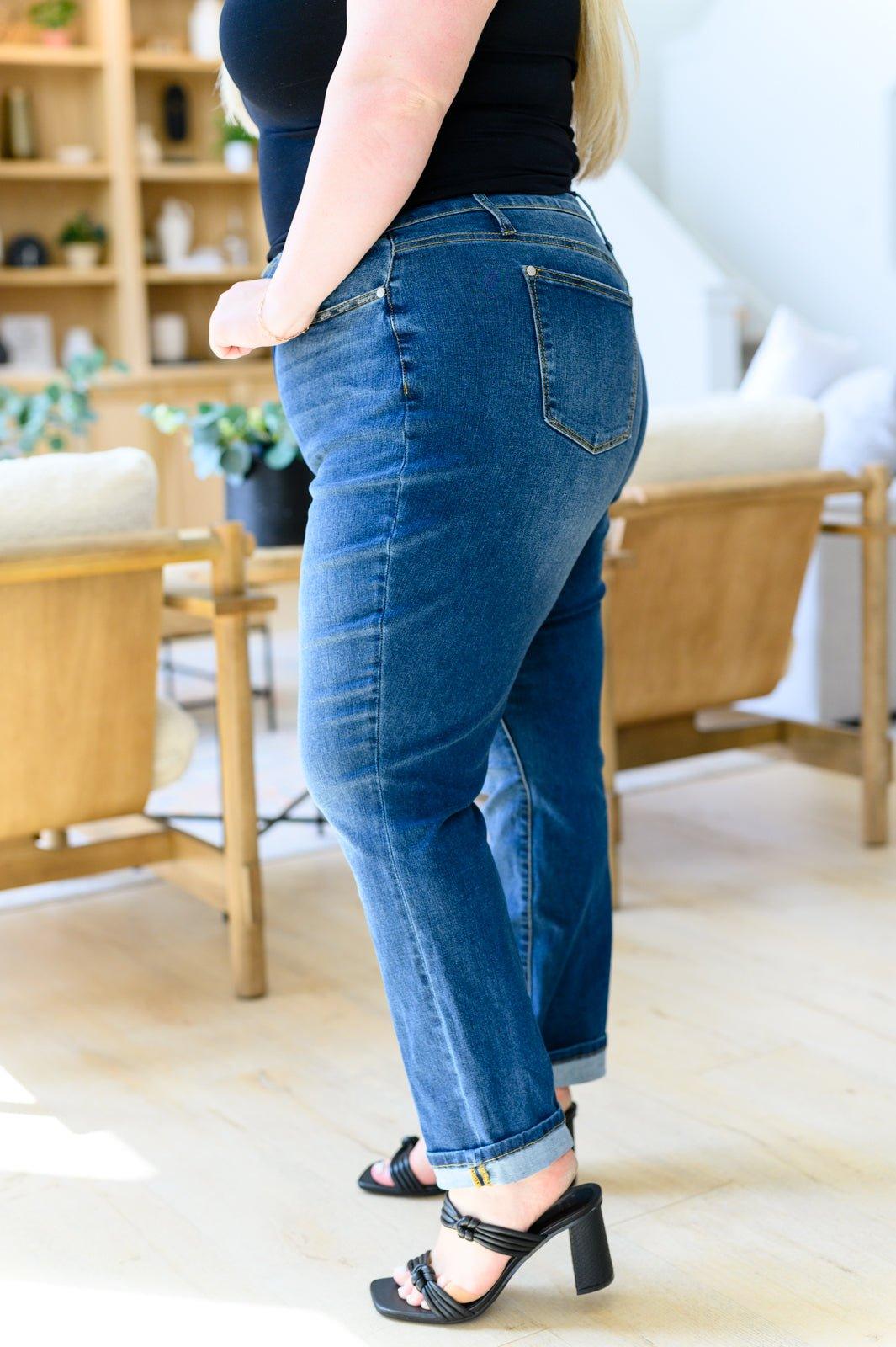 Downtown High Rise Boyfriend Jeans - AS5612-01 - Love it Curvy