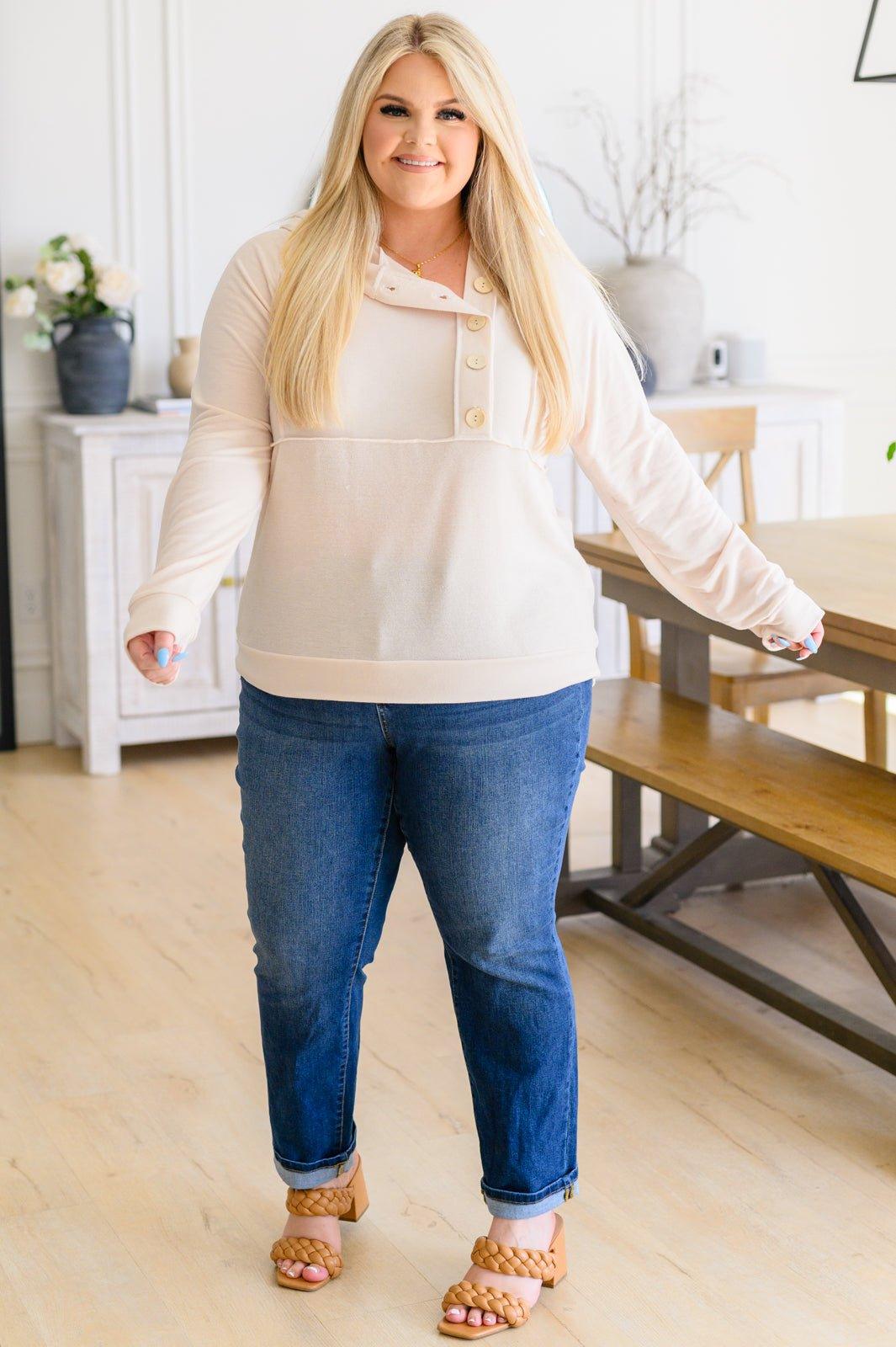 Downtown High Rise Boyfriend Jeans - AS5612-01 - Love it Curvy