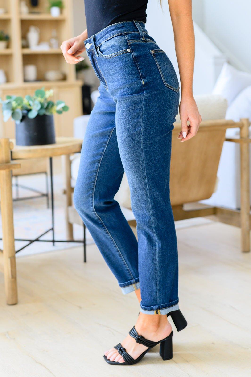 Downtown High Rise Boyfriend Jeans - AS5612-01 - Love it Curvy