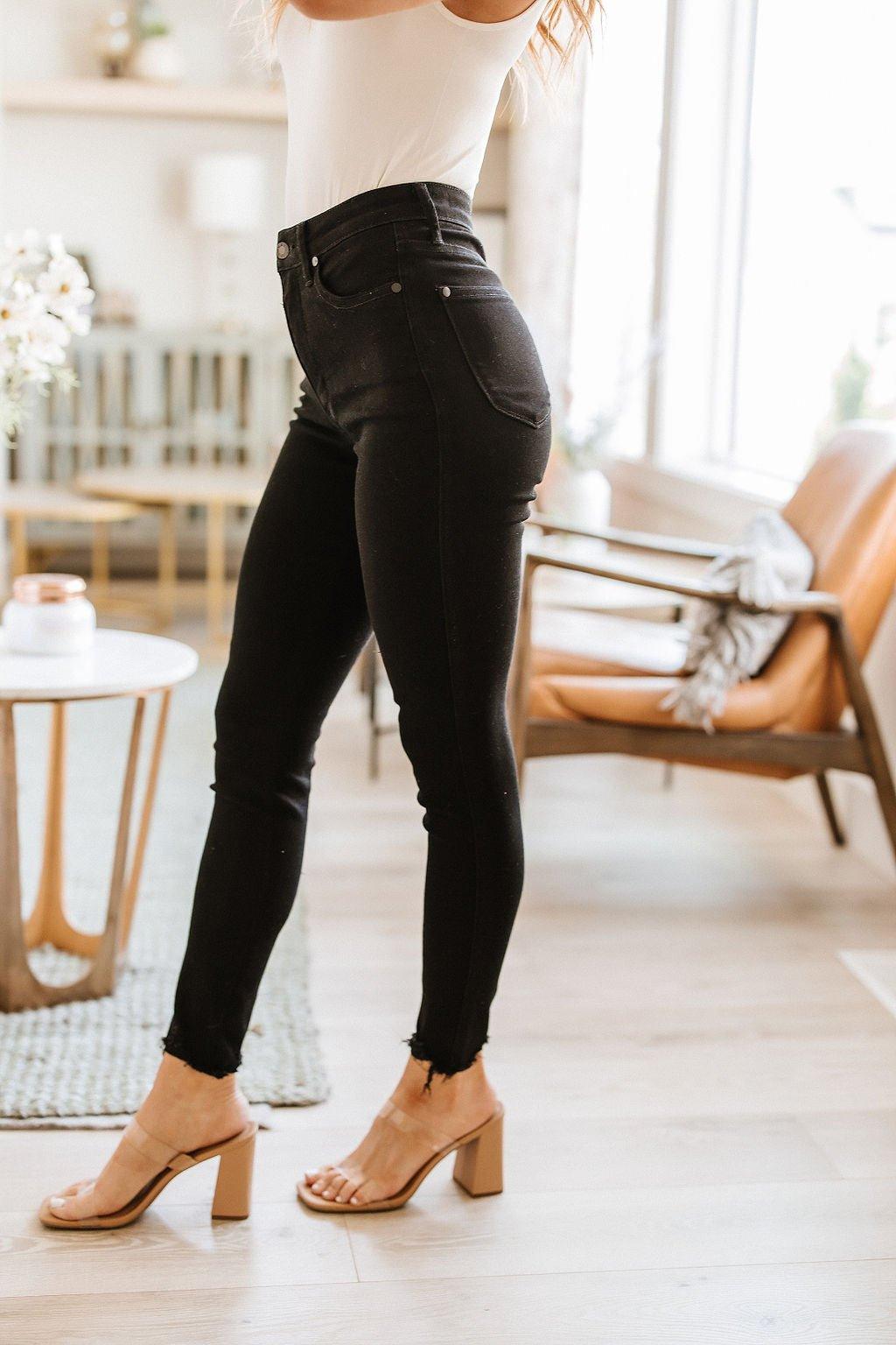 Ebony High Rise Tummy Control Skinny Jeans - AS5907-01 - Love it Curvy