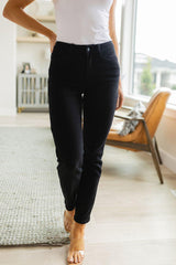 Edith Mid Rise Classic Slim Jeans in Black - AS6066-01 - Love it Curvy