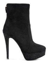 Espiree Microfiber High Heeled Ankle Boots - 2000000996799 - Love it Curvy