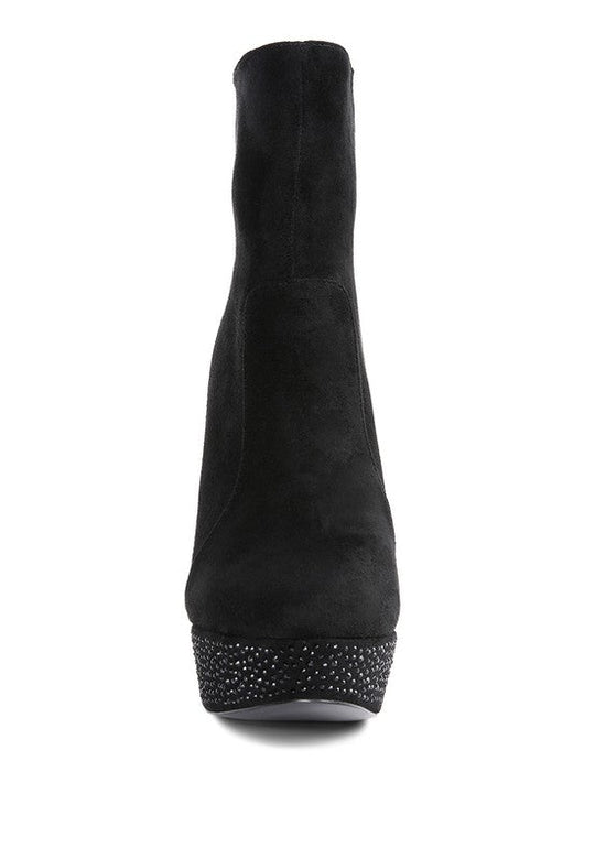 Espiree Microfiber High Heeled Ankle Boots - 2000000996799 - Love it Curvy
