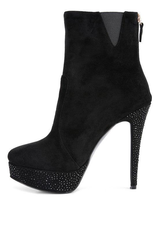 Espiree Microfiber High Heeled Ankle Boots - 2000000996799 - Love it Curvy