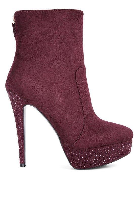 Espiree Microfiber High Heeled Ankle Boots - 2000000996805 - Love it Curvy