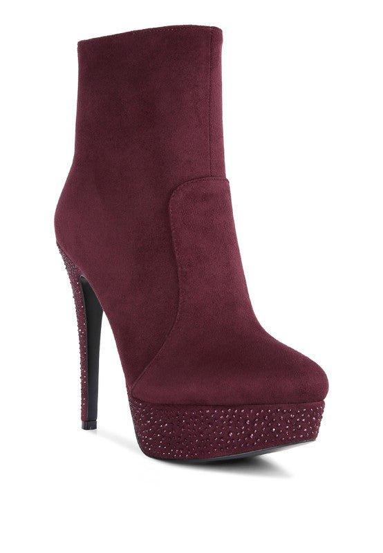 Espiree Microfiber High Heeled Ankle Boots - 2000000996805 - Love it Curvy