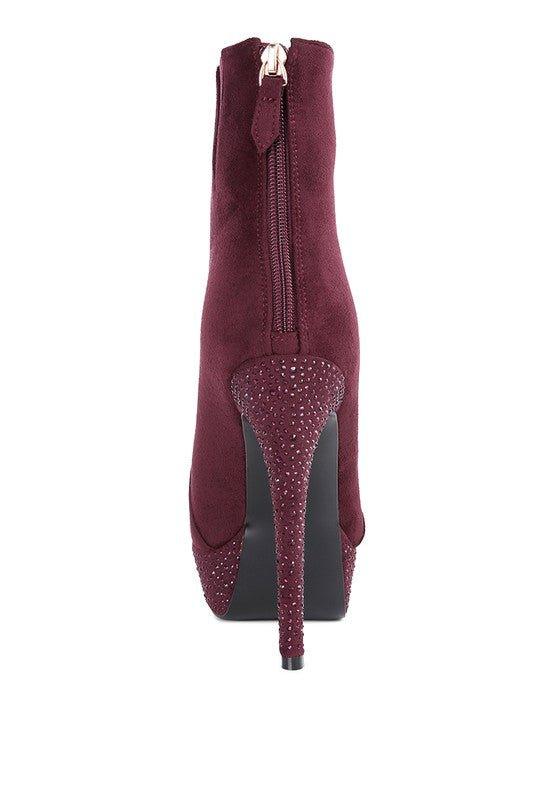 Espiree Microfiber High Heeled Ankle Boots - 2000000996805 - Love it Curvy