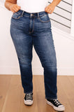 Estelle High Waist Thermal Straight Jeans - AS6895-01 - Love it Curvy