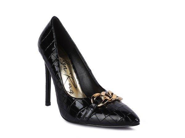 Fanfare Croc Stiletto Pump Heels - 2000001196407 - Love it Curvy