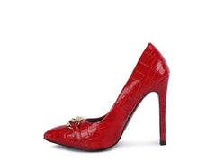 Fanfare Croc Stiletto Pump Heels - 2000001196413 - Love it Curvy